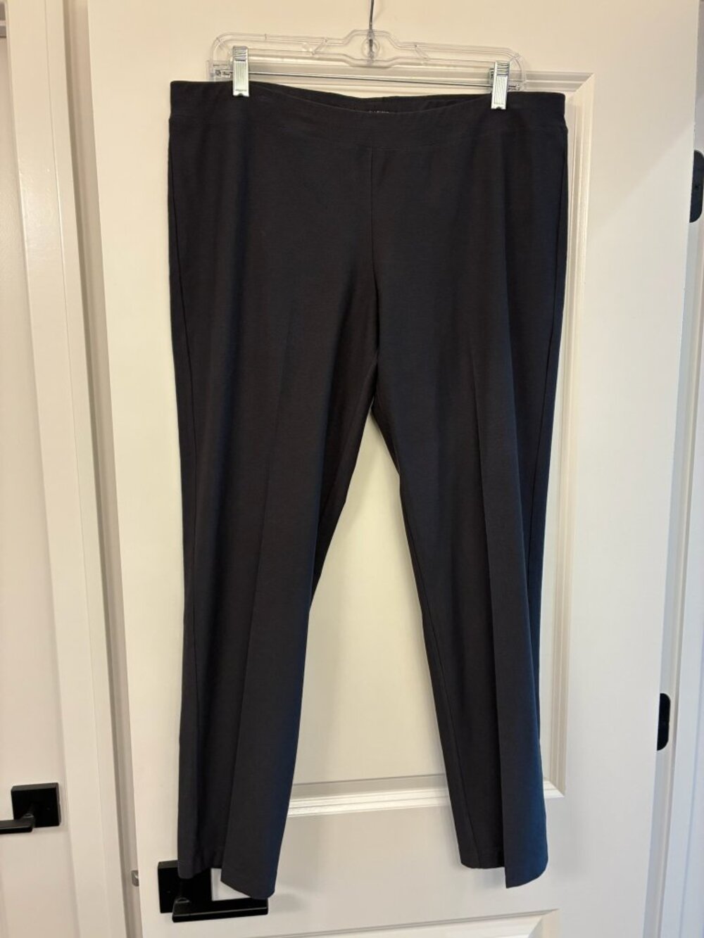 EILEEN FISHER Stretch Pull-On Pants Black Women's Size Large